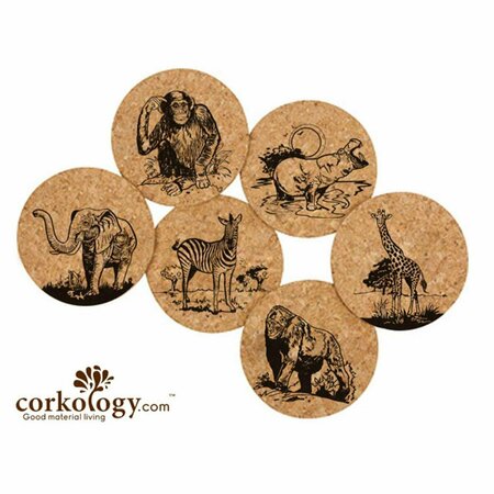 CORKOLOGY Safari Cork Coaster Sets CO99645